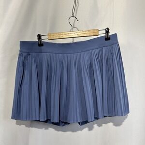 Lululemon Side Pleat High Rise Tennis Skirt Sz14 Blue  Skort Athletic Athleisure